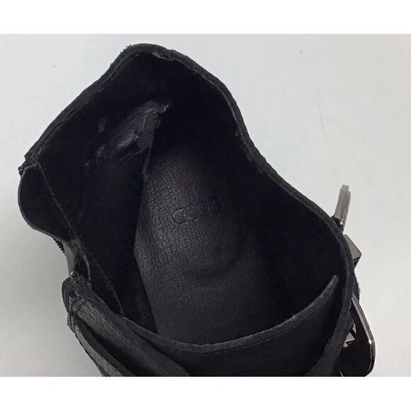 ASOS Black Leather Silver Buckle Boots Booties With Heel Women’s Size 10 - Picture 8 of 16